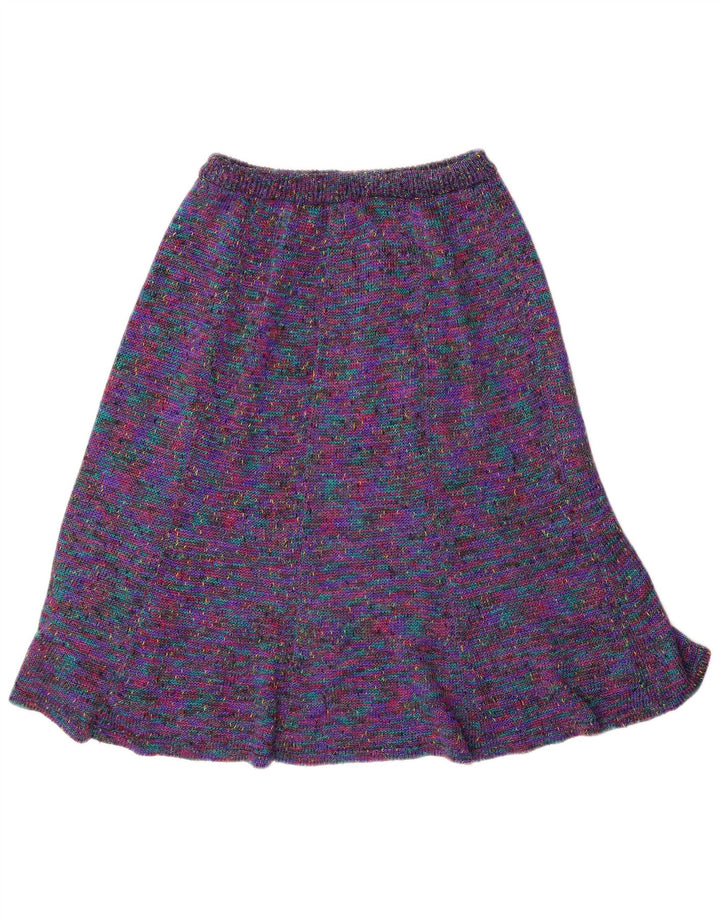 Gonna a trapezio da donna vintage media W32 chiazzata multicolore