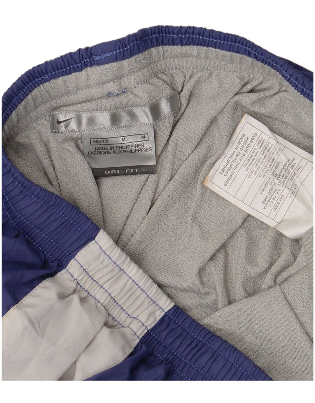 Pantaloncini sportivi NIKE da donna Dri Fit US 8/10 poliestere color block blu medio