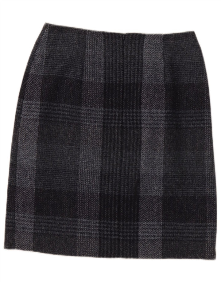 Gonna a tubino da donna Hobbs UK 8 piccola W28 lana a quadri grigia