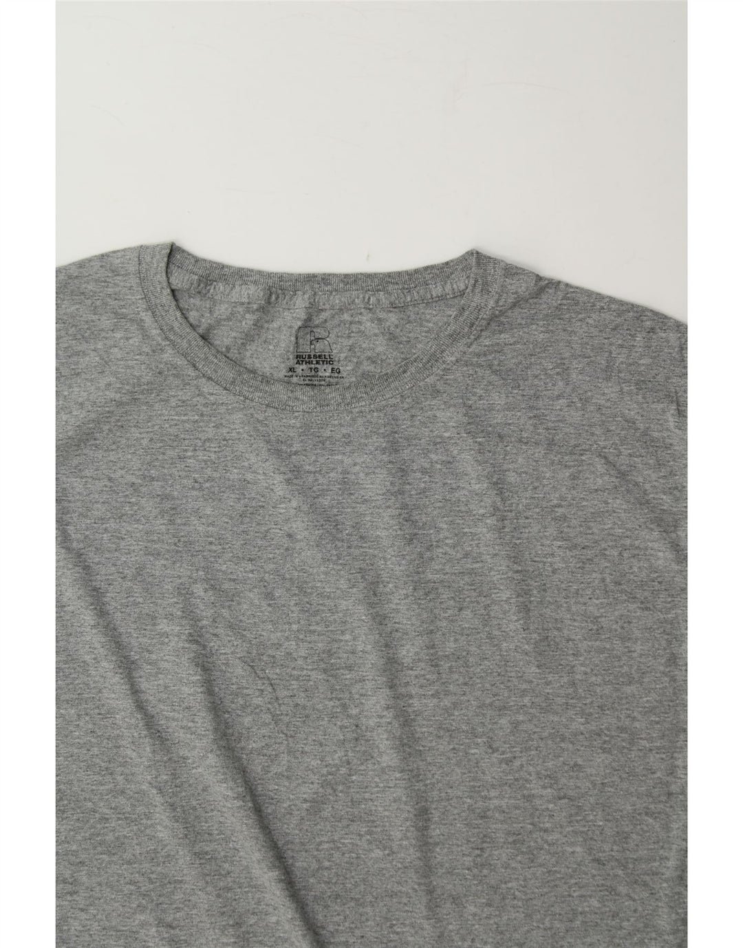 RUSSELL ATHLETIC Mens T-Shirt Top XL Grey Polyester Vintage Russell Athletic and Second-Hand Russell Athletic from Messina Hembry 