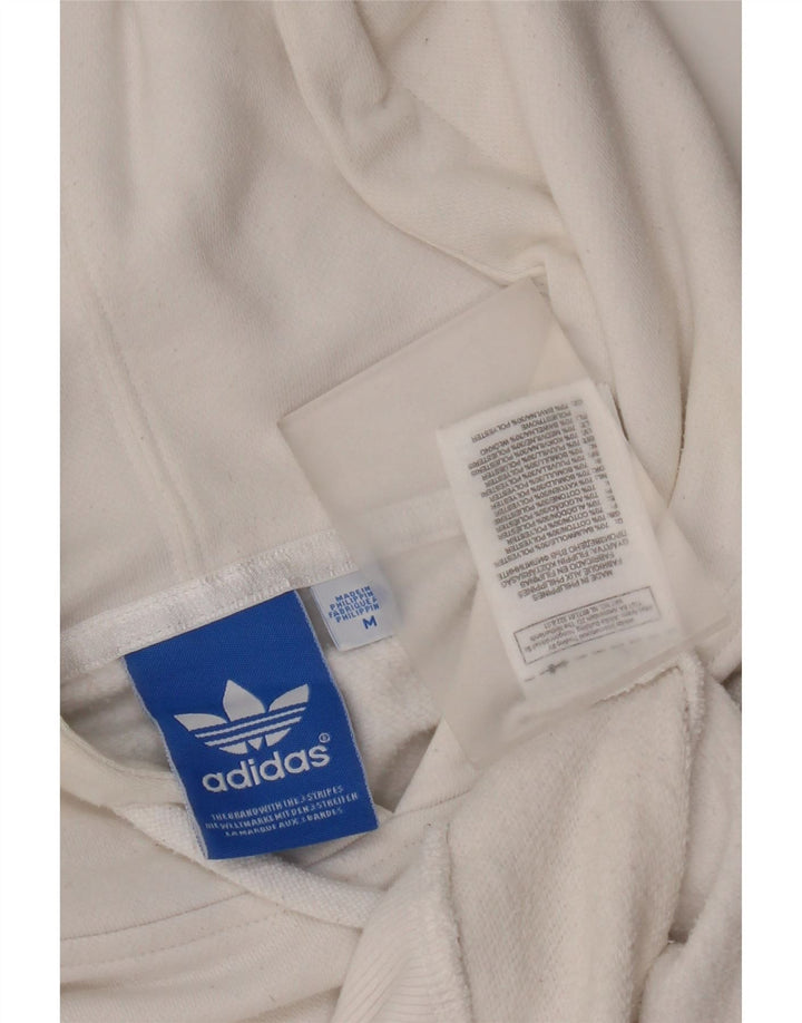 Felpa con cappuccio grafica da uomo Adidas, cotone bianco medio