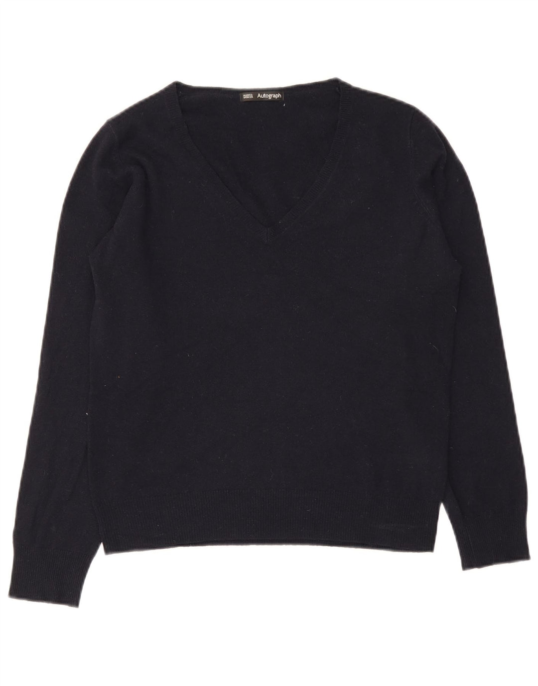 Maglione maglione con scollo a V da donna Marks & Spencer UK 12 medio blu navy