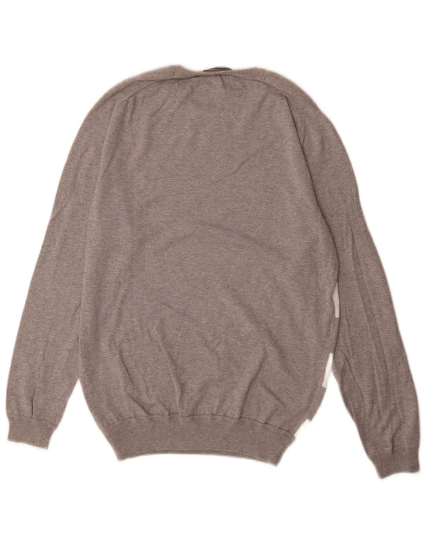 SIVIGLIA Maglione Uomo Girocollo Maglione a Righe Grandi in Cotone Grigio