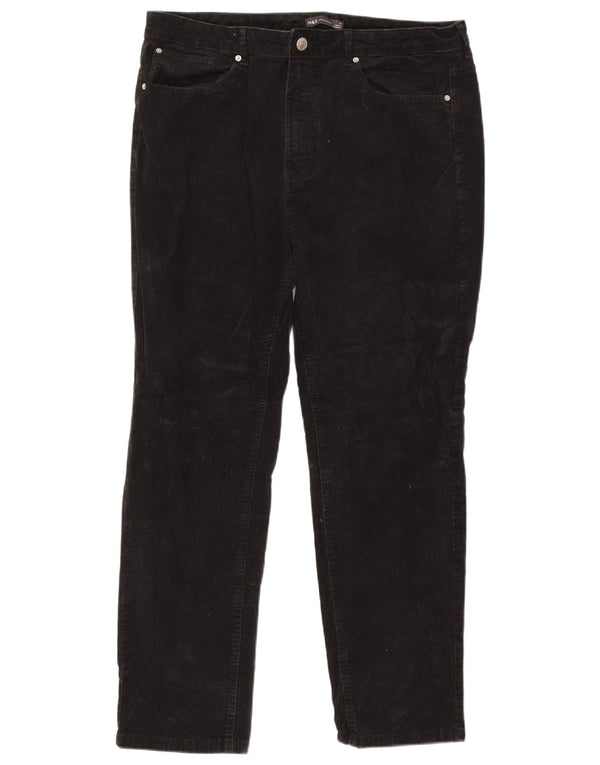 Marks & Spencer Womens Straight Corduroy Trousers UK 18 XL W36 L27 Black