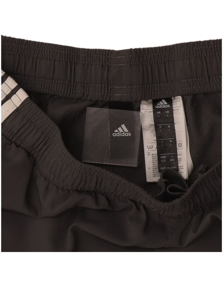 Pantaloncini sportivi Adidas da uomo grandi in poliestere grigio