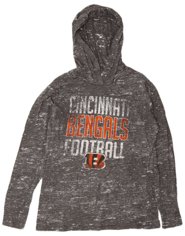 Maglia grafica da donna NFL Cincinnati Bengals manica lunga UK 18 XL grigio chiazzato