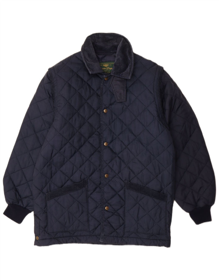 PROGETTO EUROPEO Giacca trapuntata da uomo UK 34 XS Blu navy