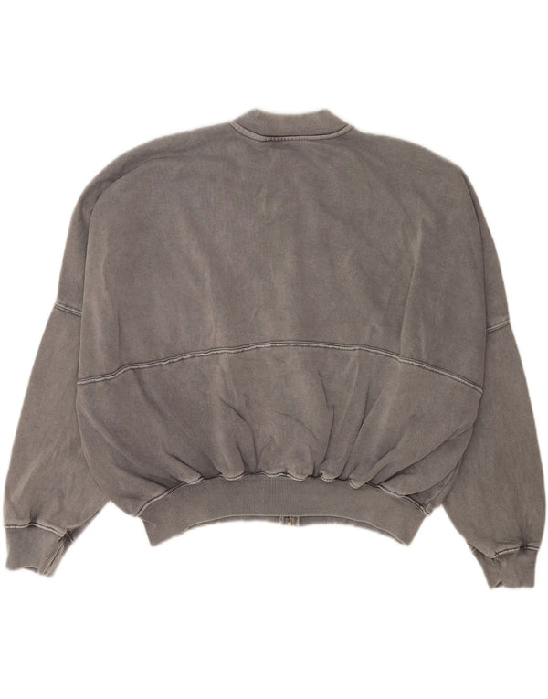 Giacca da ginnastica oversize da donna Zara UK 10 piccola in cotone grigio