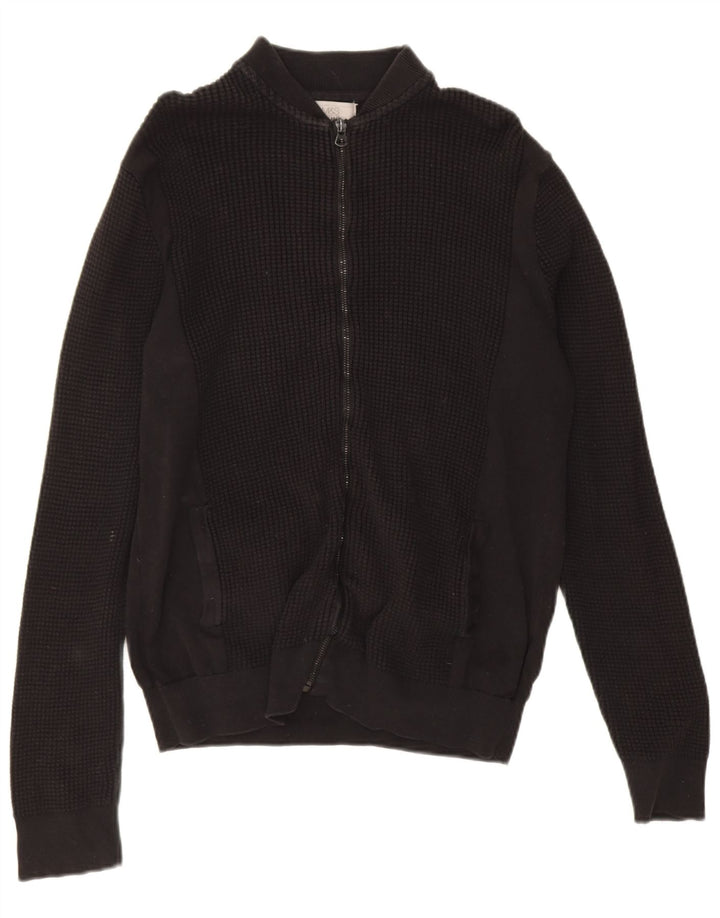 Maglione cardigan vestibilità regolare da uomo Marks & Spencer in cotone nero medio