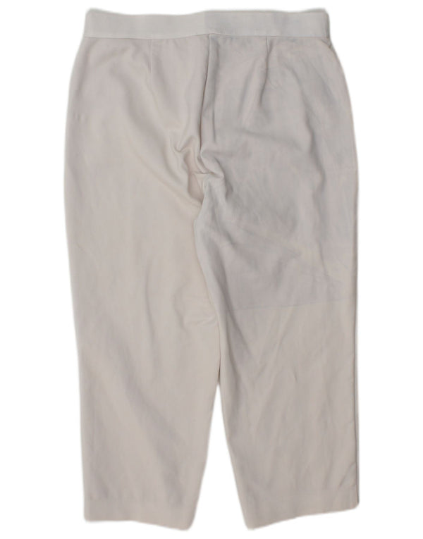 Pantaloni Capri a vita alta da donna Marks & Spencer UK 14 Large W32 L22 Bianco