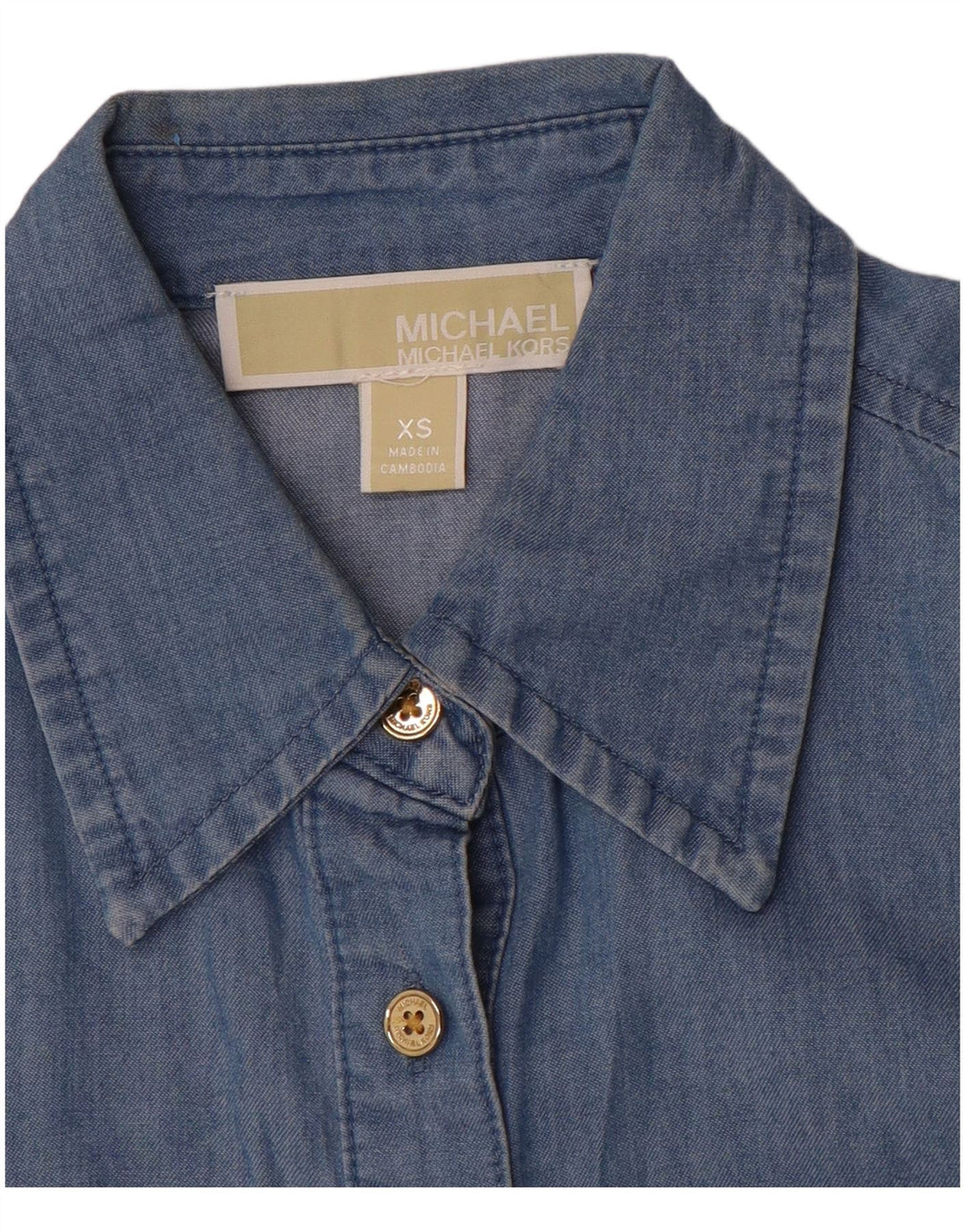 MICHAEL KORS Camicia di jeans oversize da donna UK 6 XS Blu
