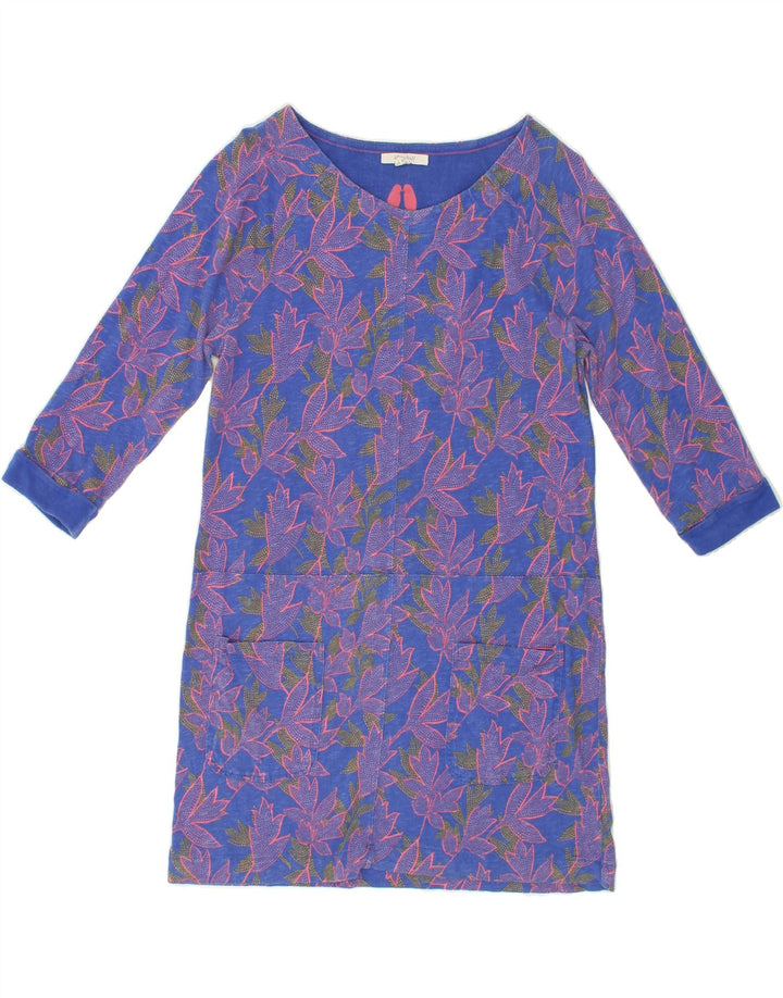 WHITE STUFF Womens Graphic Long Sleeve Shift Dress UK 12 Medium Blue Vintage White Stuff and Second-Hand White Stuff from Messina Hembry 