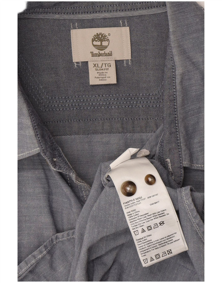 Camicia slim fit da uomo TIMBERLAND XL in cotone grigio
