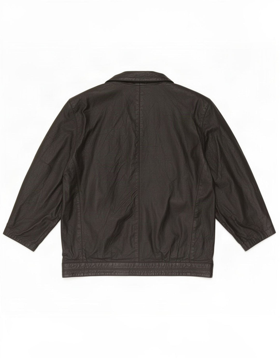Giacca in pelle vintage da donna UK 42 XL nera
