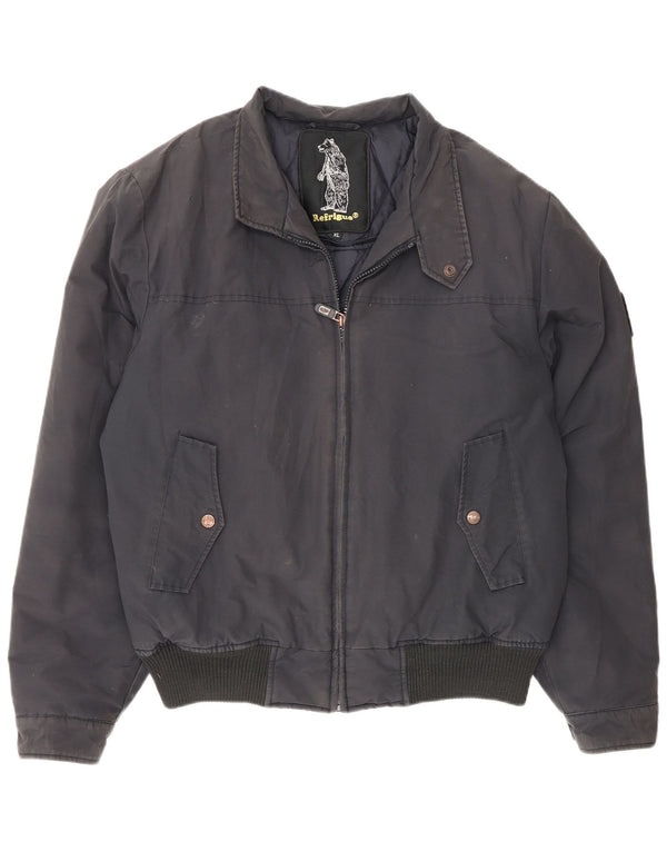 Giubbotto bomber da uomo Refrigue UK 42 XL cotone blu navy