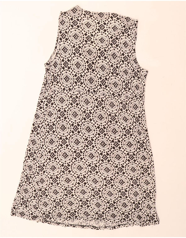 MICHAEL KORS Abito da donna senza maniche a trapezio UK 18 XL Rayon floreale nero