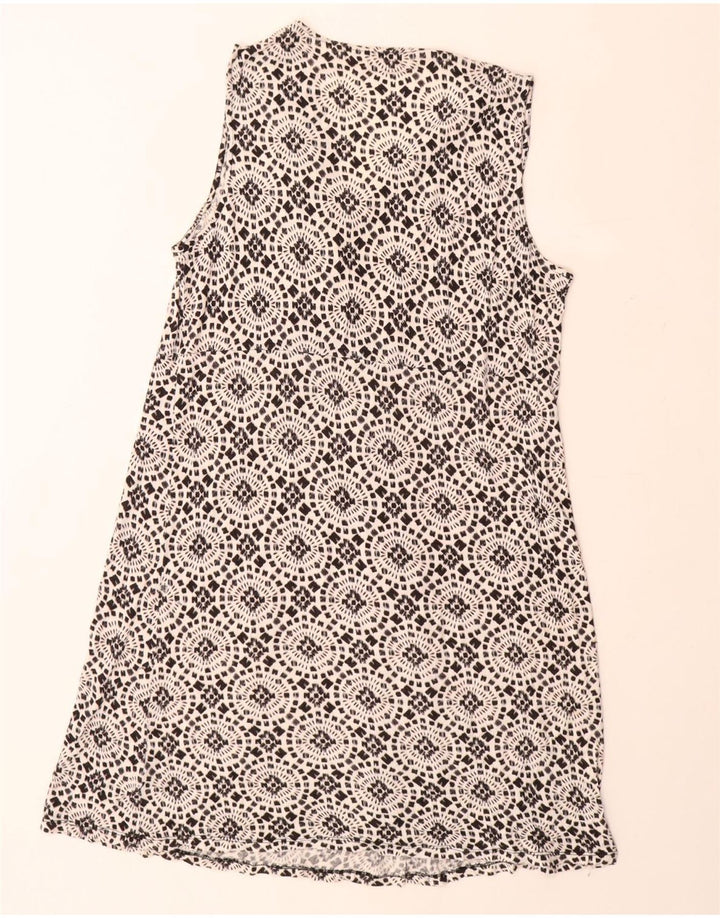 MICHAEL KORS Abito da donna senza maniche a trapezio UK 18 XL Rayon floreale nero