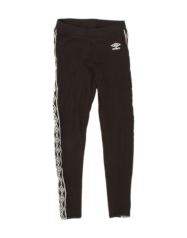 UMBRO Womens Leggings UK 8 Small Black Argyle/Diamond Cotton Vintage Umbro and Second-Hand Umbro from Messina Hembry 
