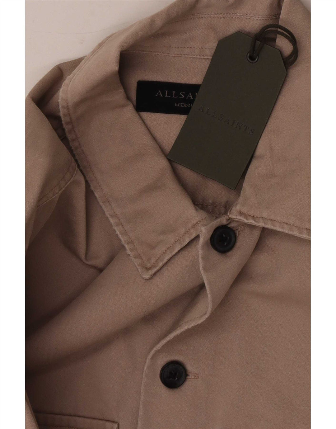 Camicia da uomo All Saints in cotone beige medio