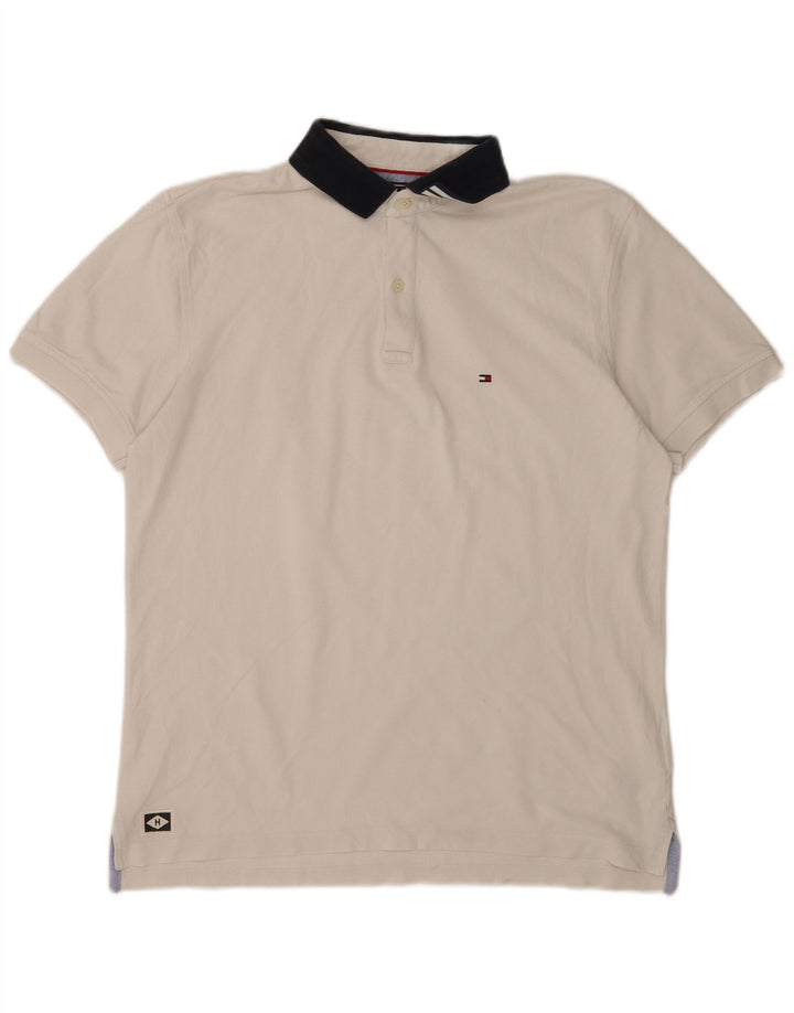 Polo da uomo Tommy Hilfiger XL in cotone bianco