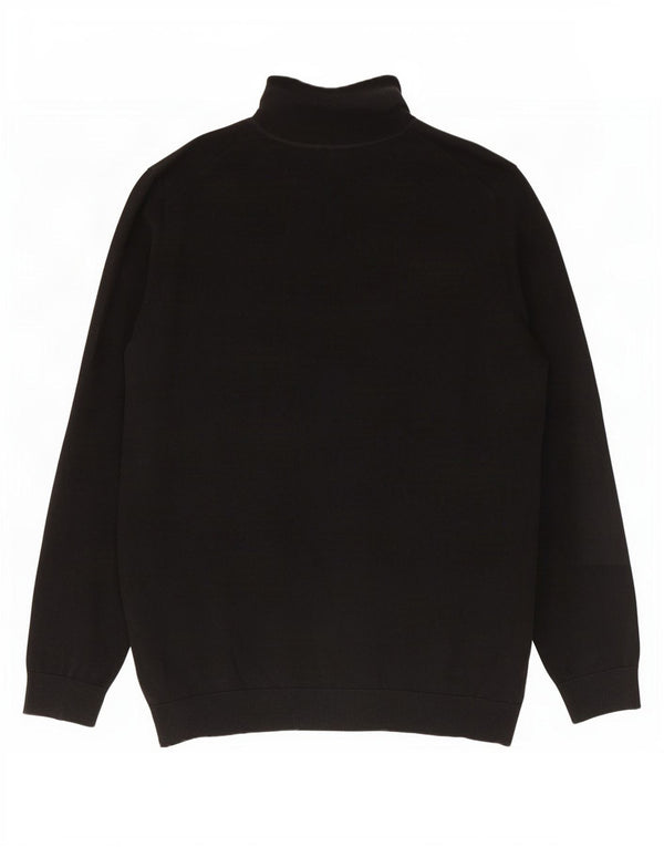 Maglione maglione a collo alto da uomo Marks & Spencer grande cotone nero