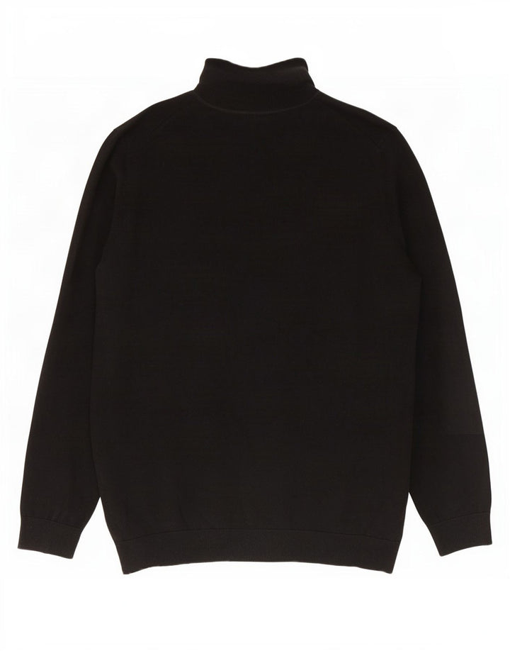 Maglione maglione a collo alto da uomo Marks & Spencer grande cotone nero