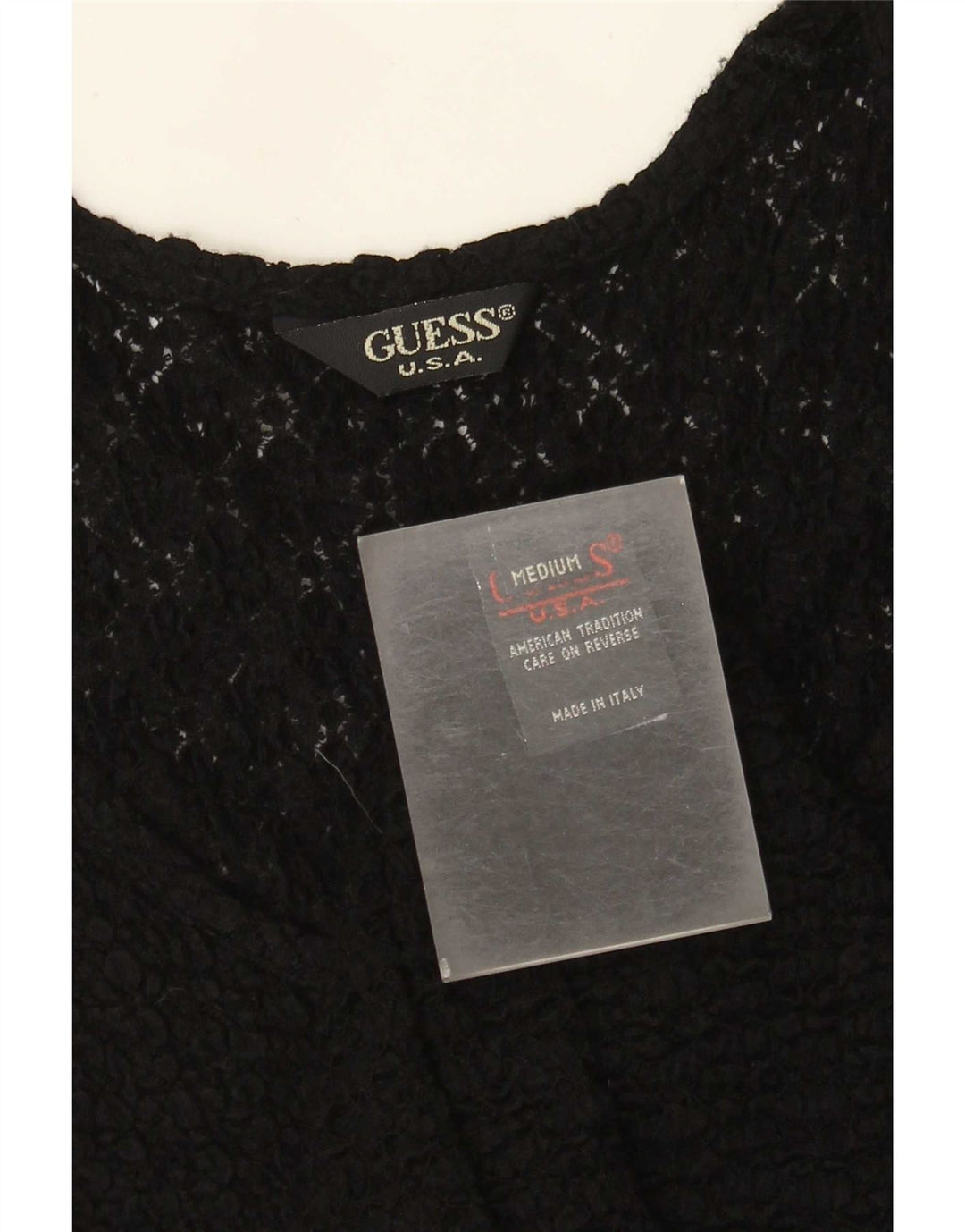 Guess Camicetta in pizzo da donna Top UK 12 Medio Nero Floreale