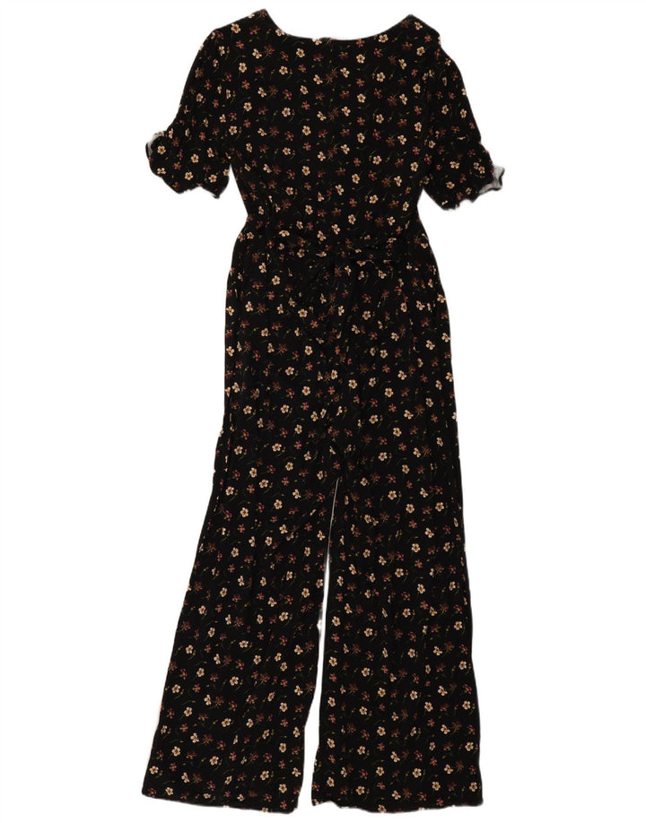 Tuta da donna a maniche corte Oasis UK 14 media nera floreale