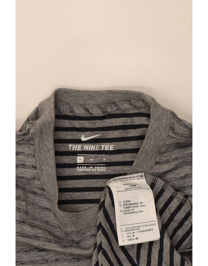 T-shirt da uomo Nike Top in cotone a righe grigio medio