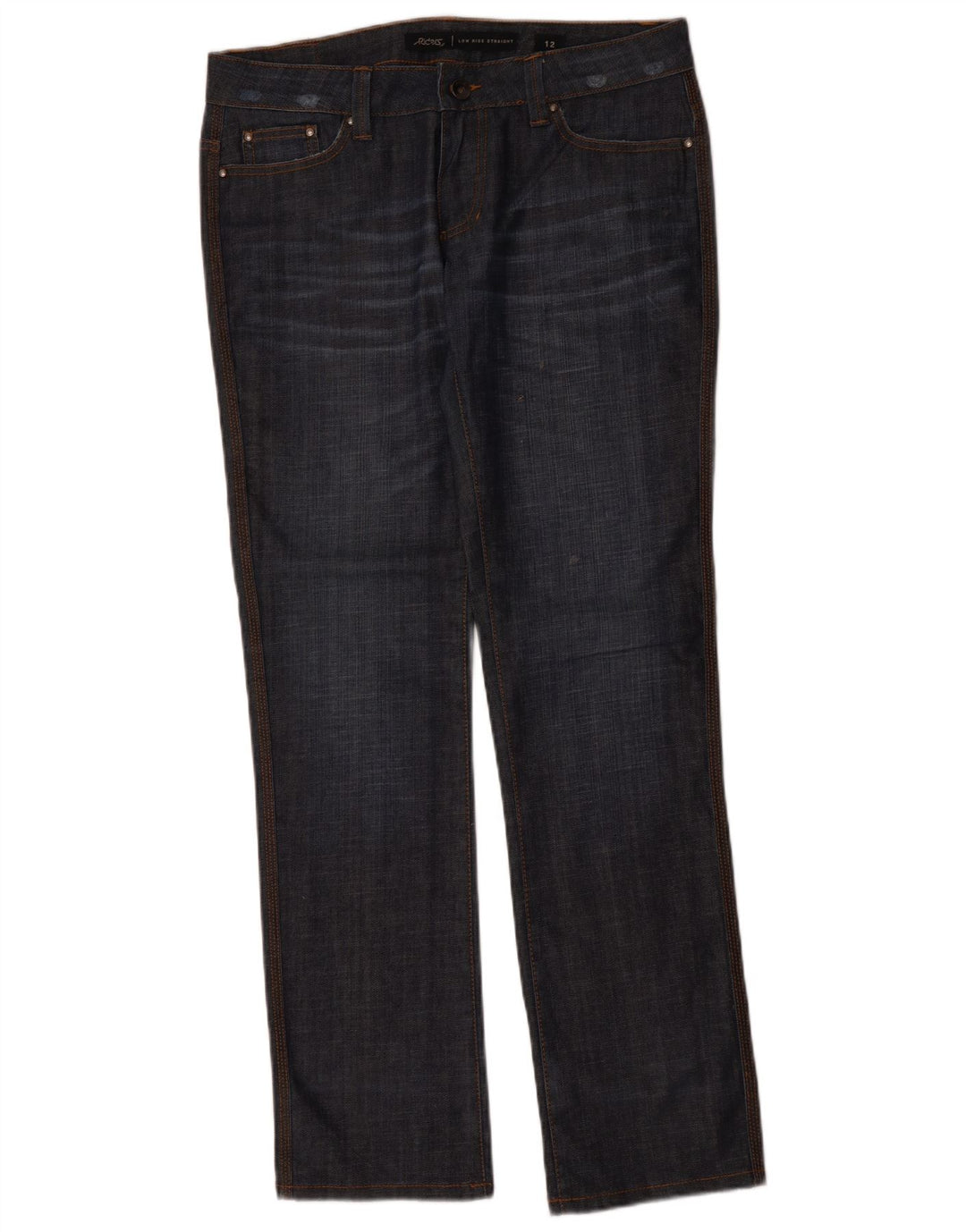 Jeans dritti a vita bassa da donna LEE Riders US 12 Large W34 L33 Blu Navy