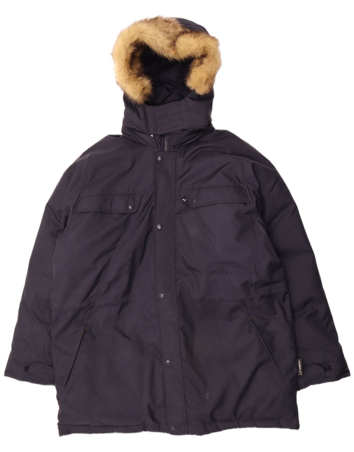 Cappotto imbottito con cappuccio da uomo PUMA UK 42 XL Poliestere blu navy
