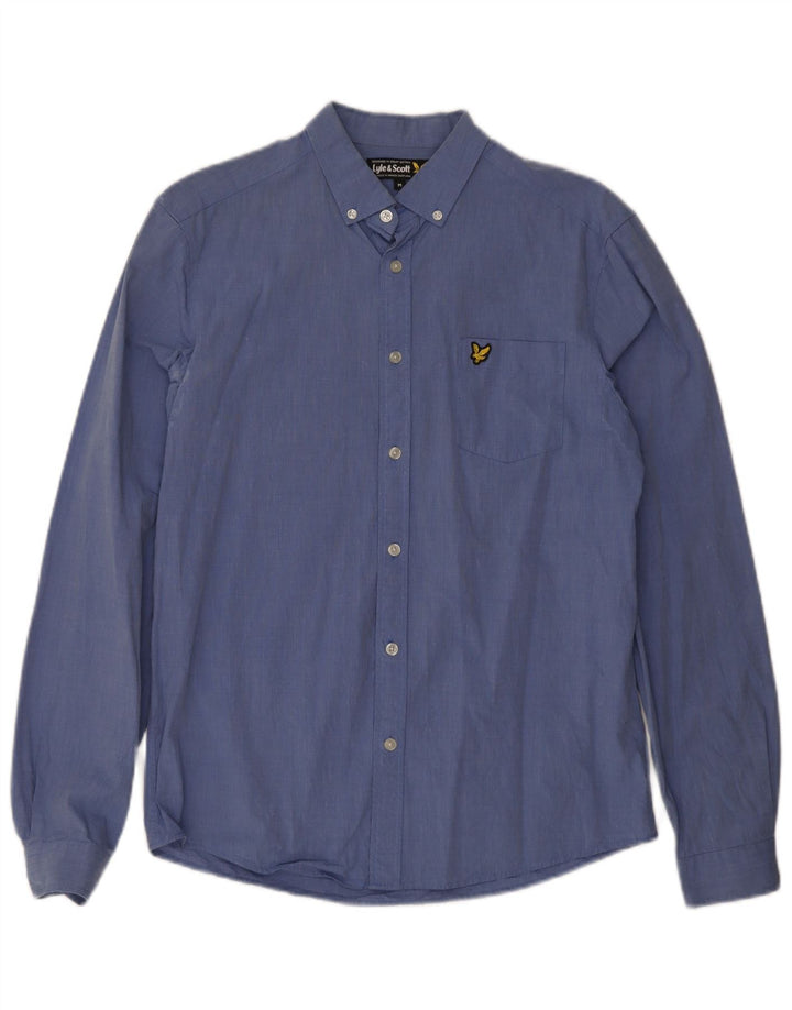 Camicia da uomo Lyle & Scott in cotone blu medio