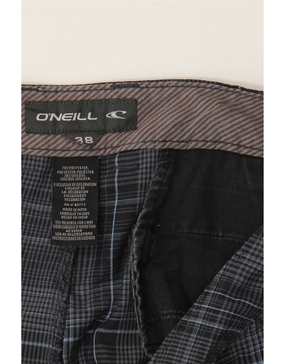 Pantaloncini chino da uomo O'Neill W38 XL poliestere scozzese blu navy