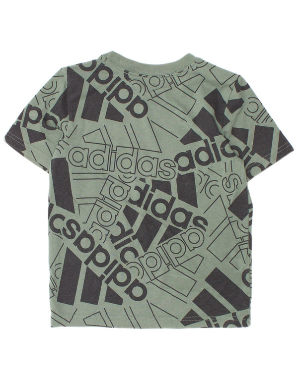 T-shirt grafica Adidas da bambino con vestibilità regolare, 4-5 anni, in cotone verde