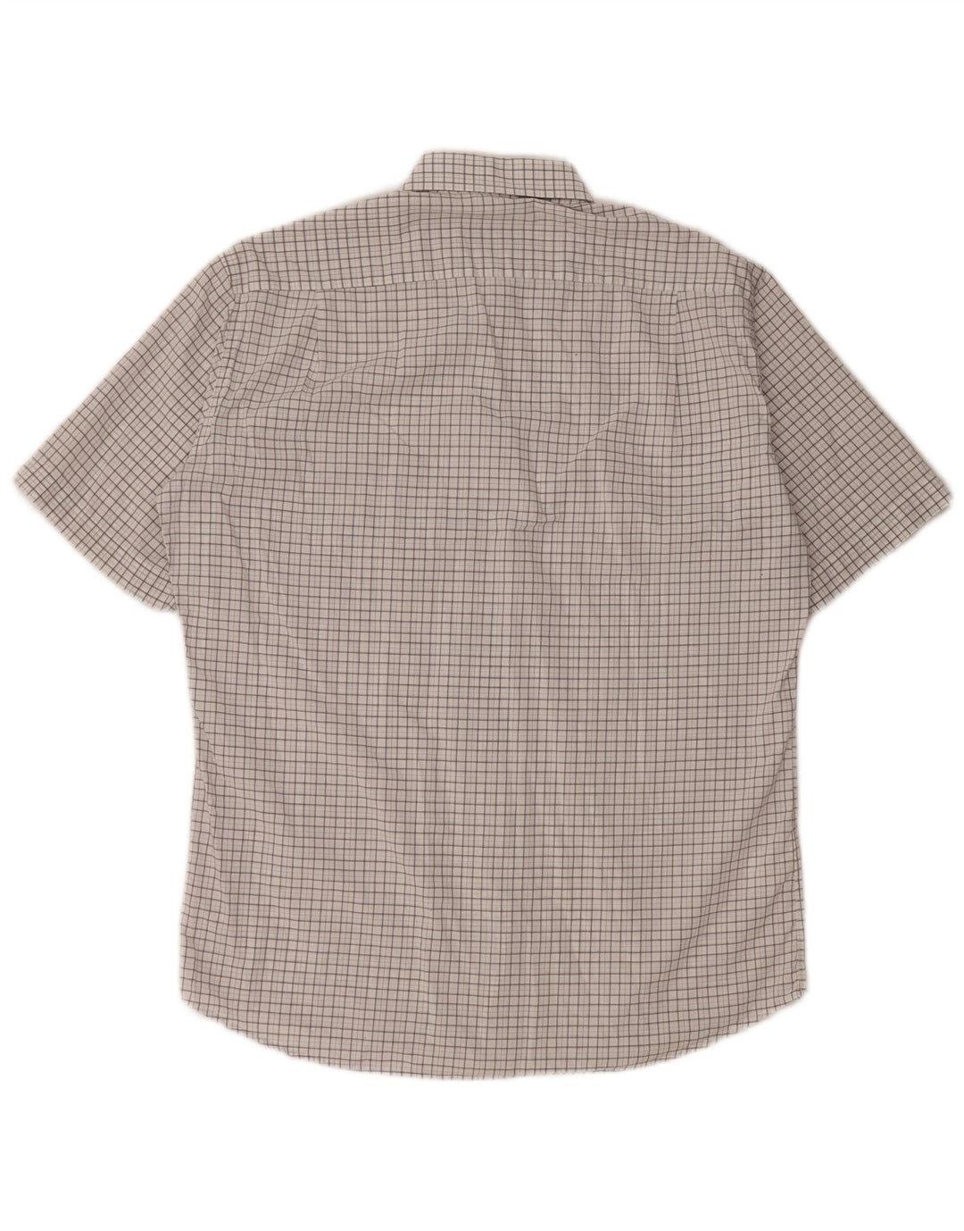 Camicia a maniche corte da uomo HUGO BOSS taglia 40 15 3/4 cotone medio a quadri bianco