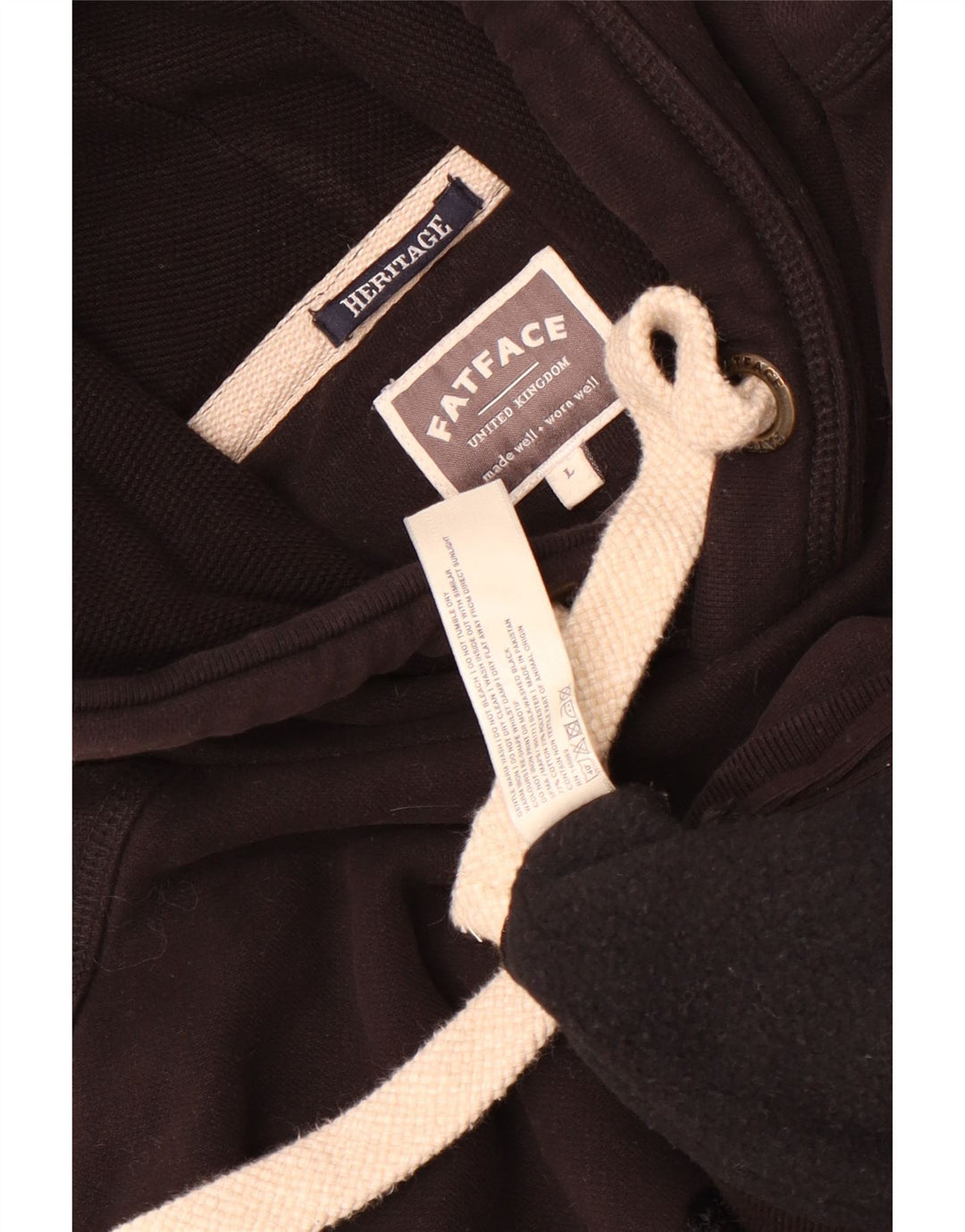 Felpa con cappuccio grafica da uomo Fat Face Heritage, grande cotone nero