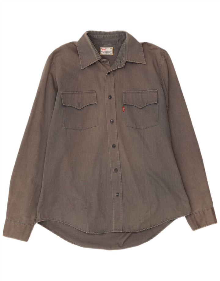 Camicia Western da uomo Levi's Large in cotone grigio