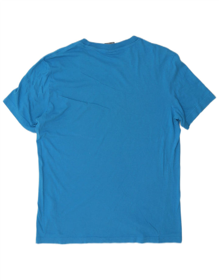 T-shirt grafica da uomo Champion Top in cotone blu medio