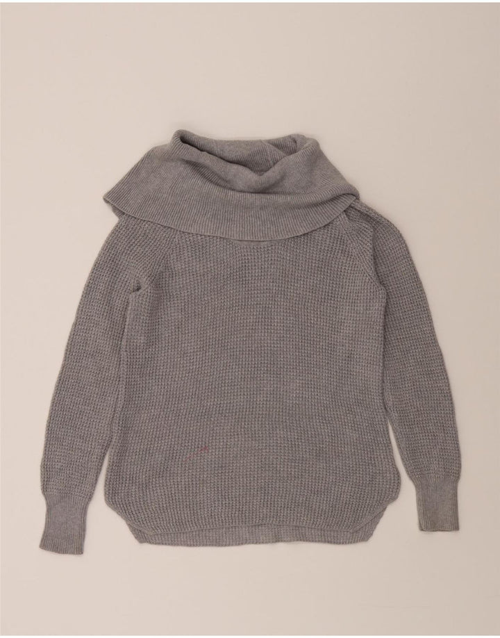 MICHAEL KORS Womens Roll Neck Jumper Sweater UK 14 Medium Grey Cotton Vintage Michael Kors and Second-Hand Michael Kors from Messina Hembry 