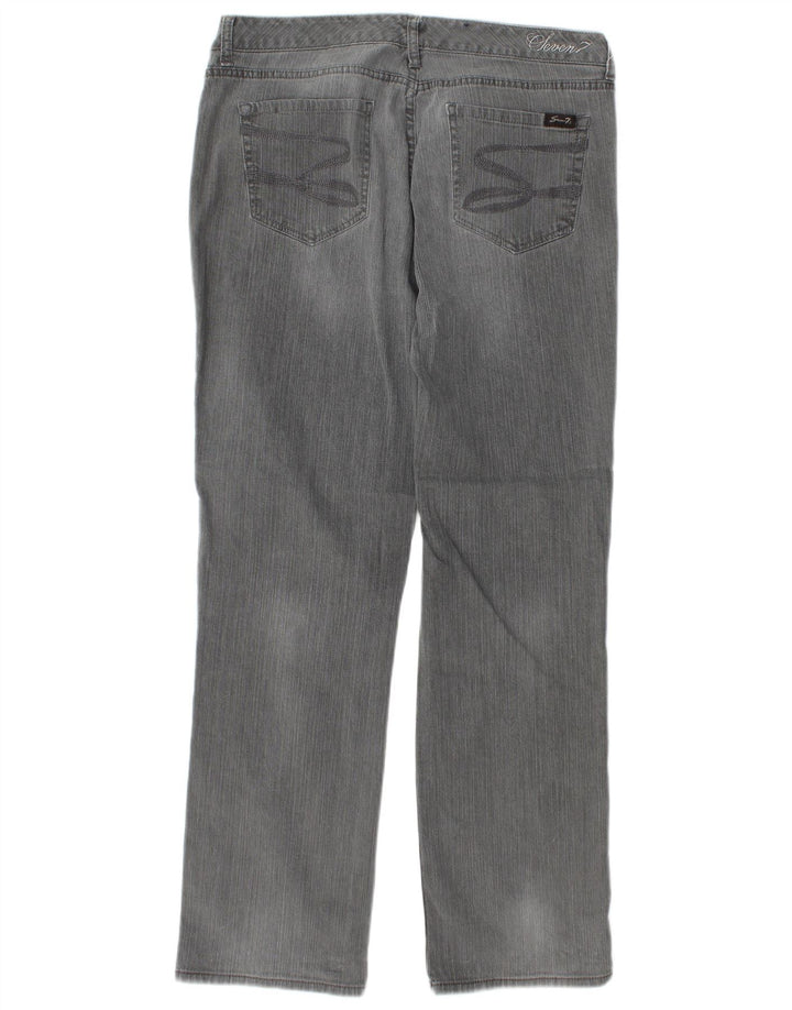 Seven 7 Jeans dritti da donna US 12 Large W34 L31 Cotone grigio