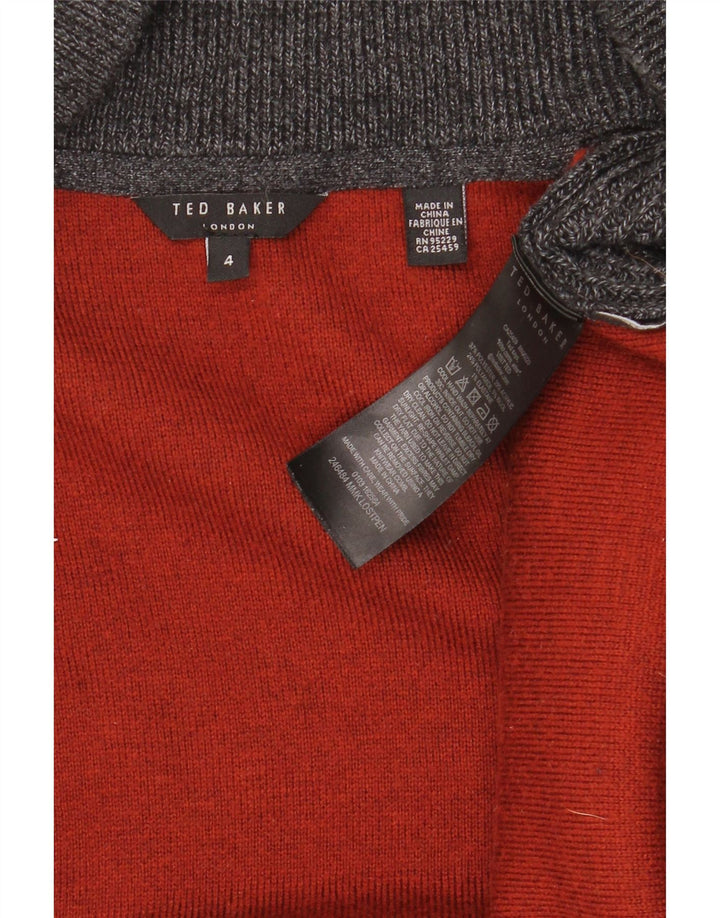 Maglione cardigan da uomo TED BAKER taglia 4 grande poliestere grigio