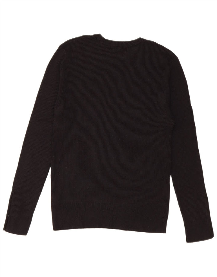 Marks & Spencer Top da donna a maniche lunghe UK 12 Medium Black Viscosa
