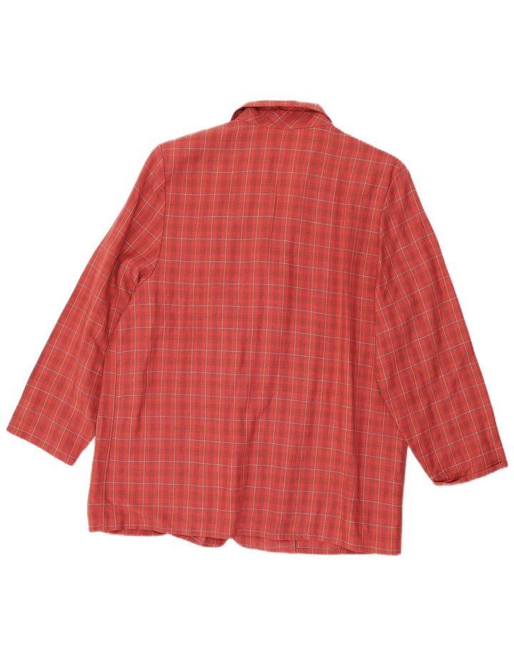 MARKS & SPENCER Giacca blazer da donna con maniche a 3/4 UK 18 XL a quadri rossi