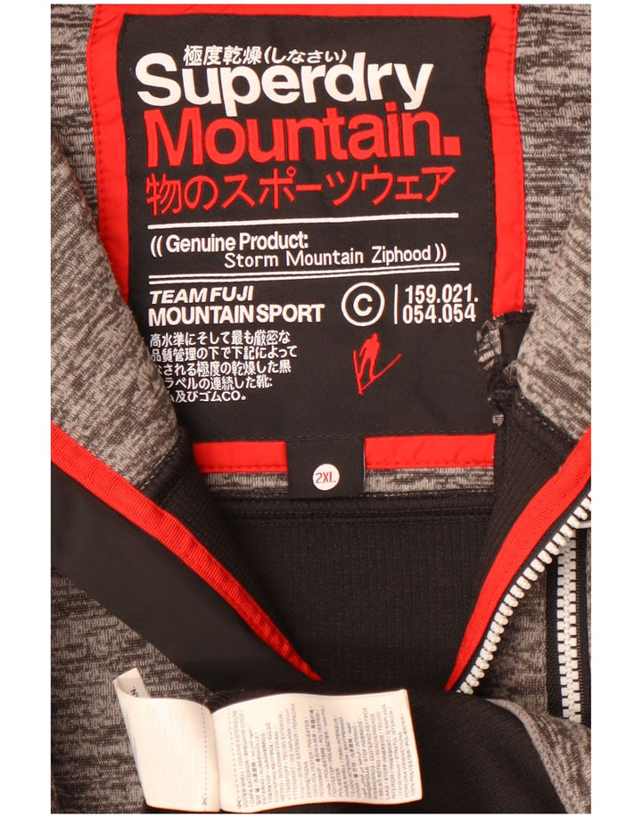 Maglione con cappuccio e zip da uomo Superdry 2XL Poliestere color block grigio