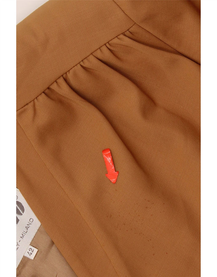 Giacca blazer vintage da donna a 3 bottoni con maniche a 3/4 IT 42 Rayon marrone medio