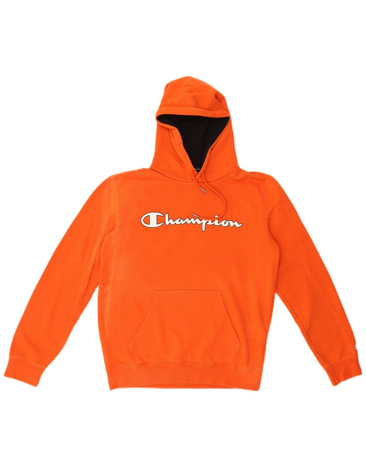 Felpa con cappuccio grafica da uomo Champion arancione medio