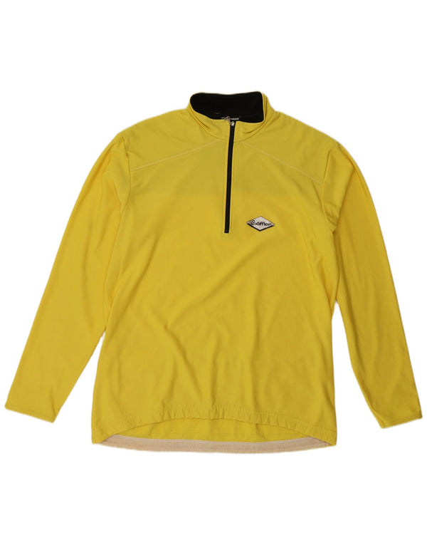Loffler Top da uomo con zip e collo a maniche lunghe, grande, giallo