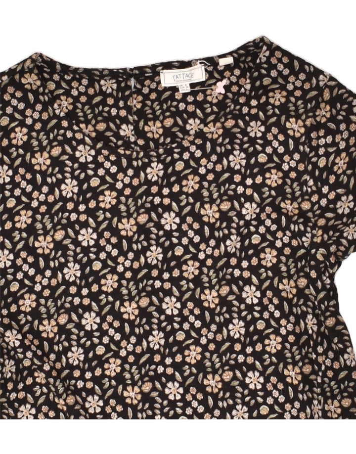 FAT FACE Womens Shift Dress UK 6 XS Black Floral Cotton | Vintage Fat Face | Thrift | Second-Hand Fat Face | Used Clothing | Messina Hembry 