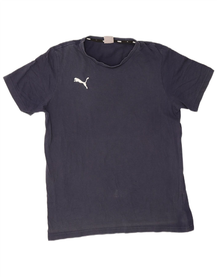 T-shirt da uomo Puma Top Large in cotone blu navy