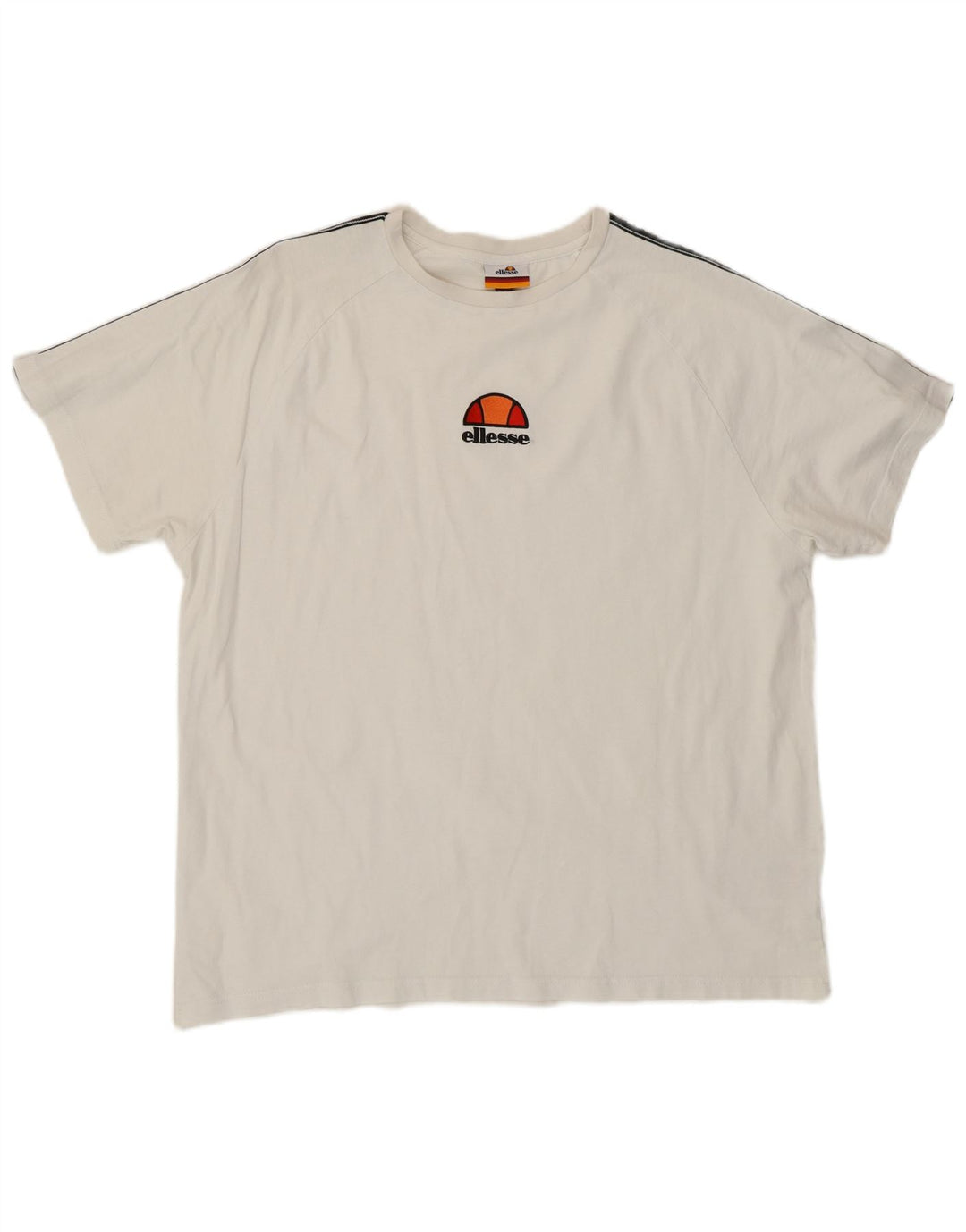 T-shirt grafica da uomo Ellesse Top grande in cotone color block bianco